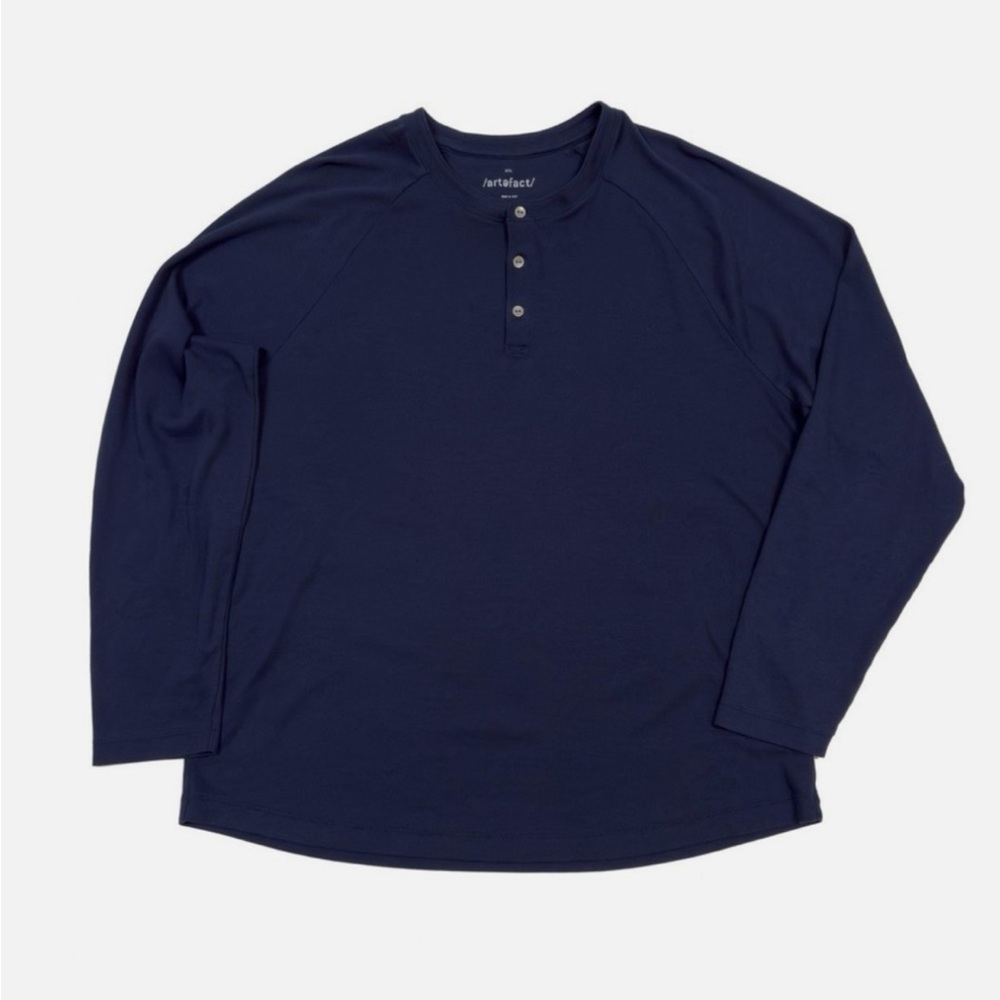 Artefact Alcott‎ Lounge Thermal Henley Navy Large New With Tags